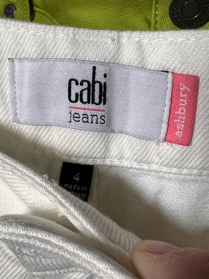 CAbi Size 4 Ashbury White Wide Leg Jeans