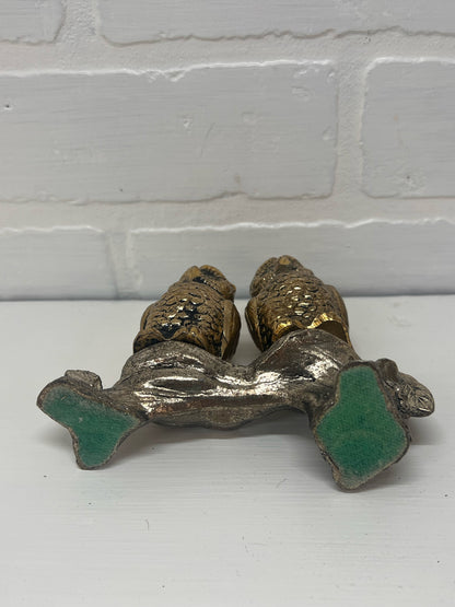 Vintage Metal Owls on Branch Salt & Pepper Set