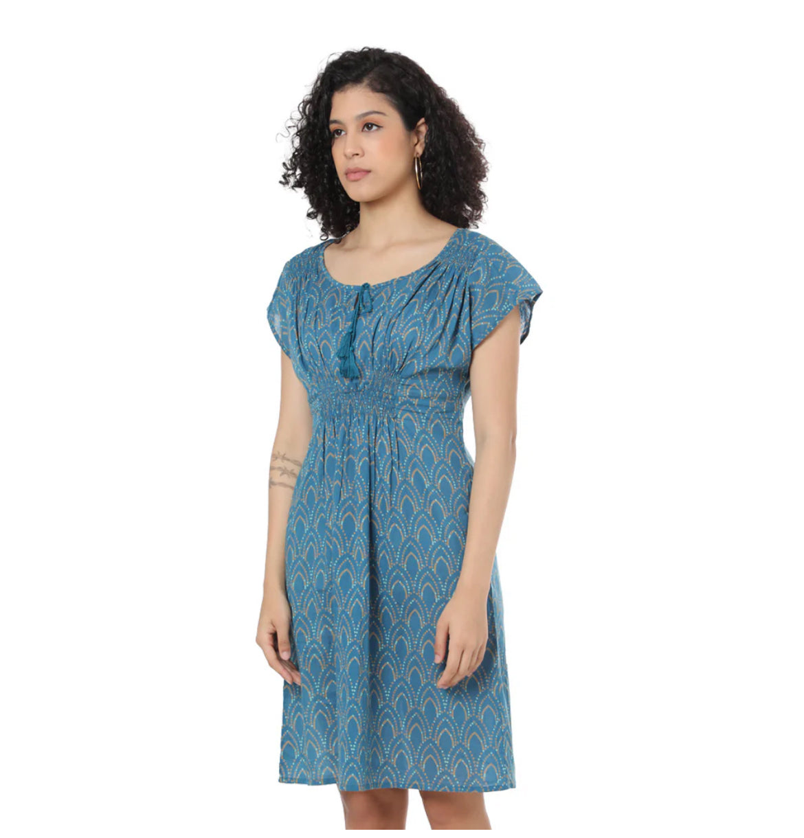 Devil May Care Blue Cotton Dress by Myra Bag