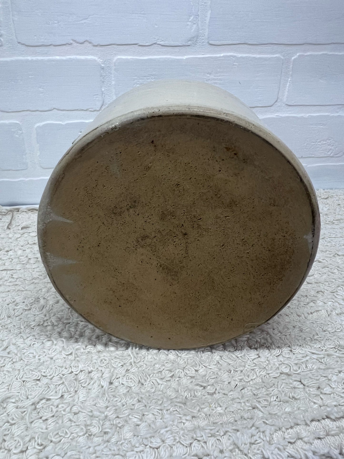 Unbranded Lidded Utilitarian Crock Measures Approx 7" Tall