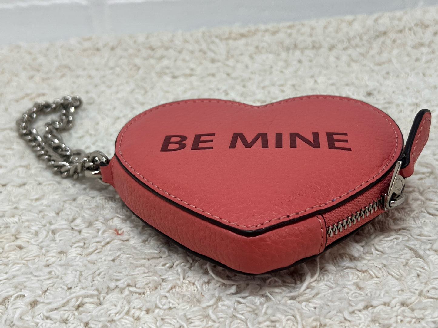 Coach Pink & Red "Be Mine" Heart Shaped Coin Purse