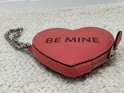 Coach Pink & Red "Be Mine" Heart Shaped Coin Purse