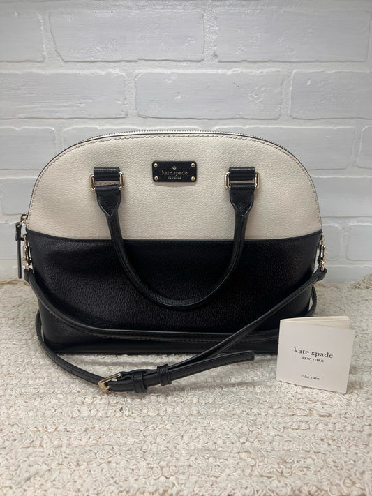 Kate Spade Carli Grove Street Satchel – Black & White Leather – Very Good Condition