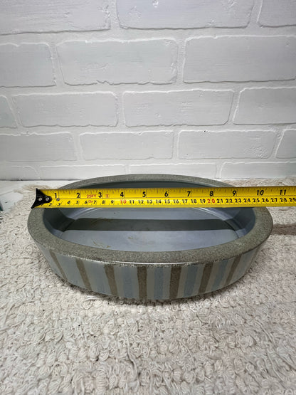 Red Wing Pottery Monarch Line Oval Shallow Planter Blue/Gray Stripe