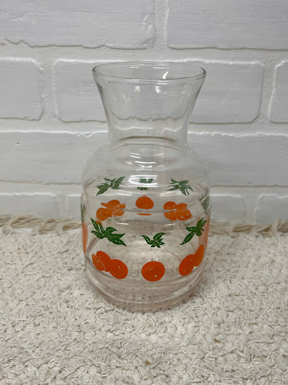 Vintage Small Orange Juice Glass Carafe 7" Tall