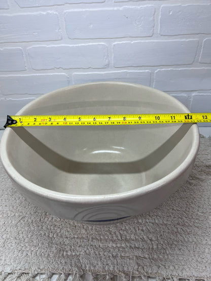 Ransbottom Roseville 12" Mid-Century Blue Banded Bowl