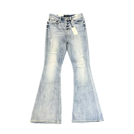 Judy Blue  High Waist Distressed Flare Leg Jeans Light Wash