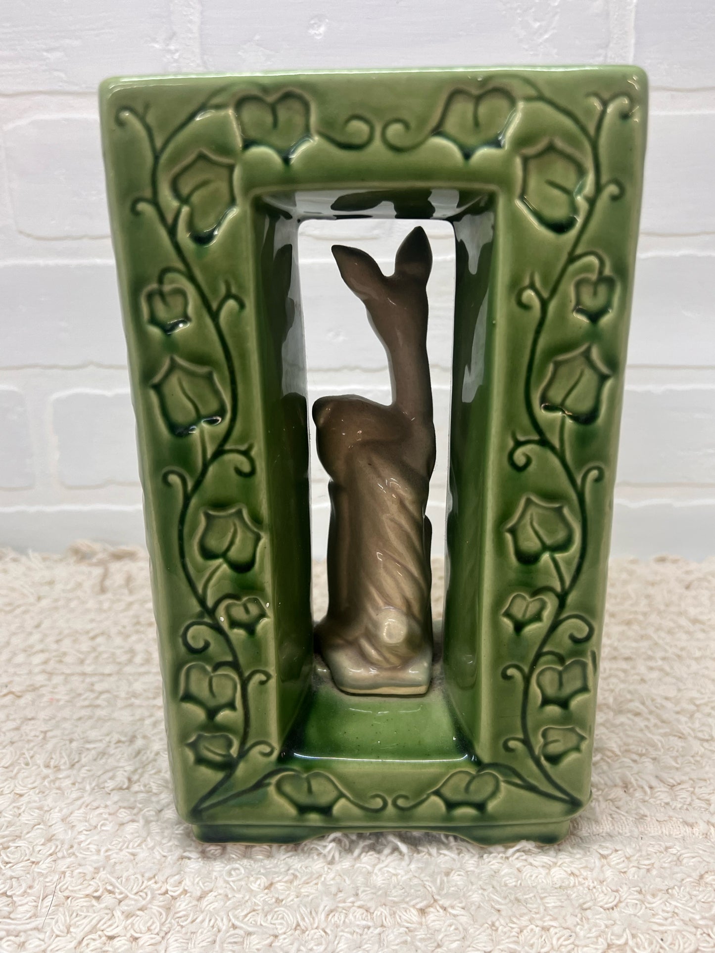 Shawnee Pottery Divided Deer Vase