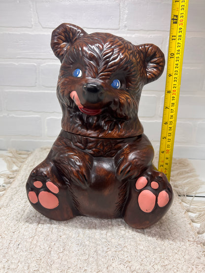 Gilbert Pottery Brown Bear Mid-Century Cookie Jar