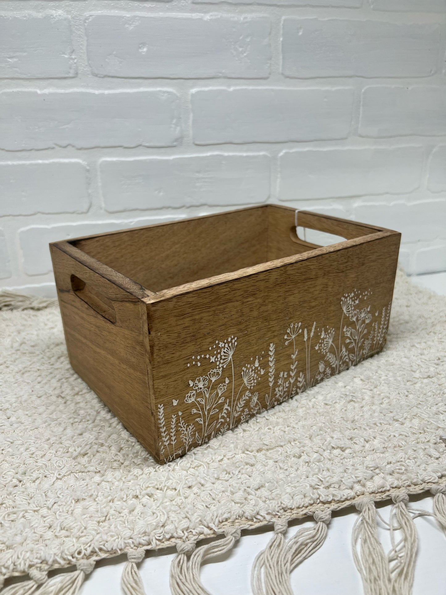 Floral wood box/organizer