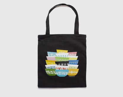 Pyrex-Inspired Zipper Tote Bag — Retro Pocket Tote