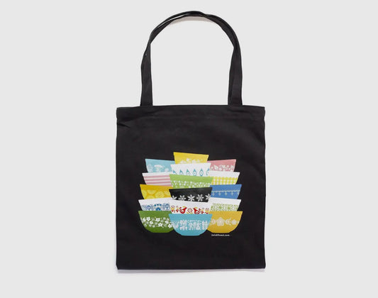 Pyrex-Inspired Zipper Tote Bag — Retro Pocket Tote
