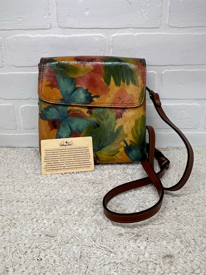 Patricia Nash Vallata Crossbody Bag - Leather with Butterfly Watercolor Print