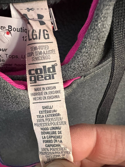 Size L Under Armour Cold Gear Gray/Pink  Hoodie