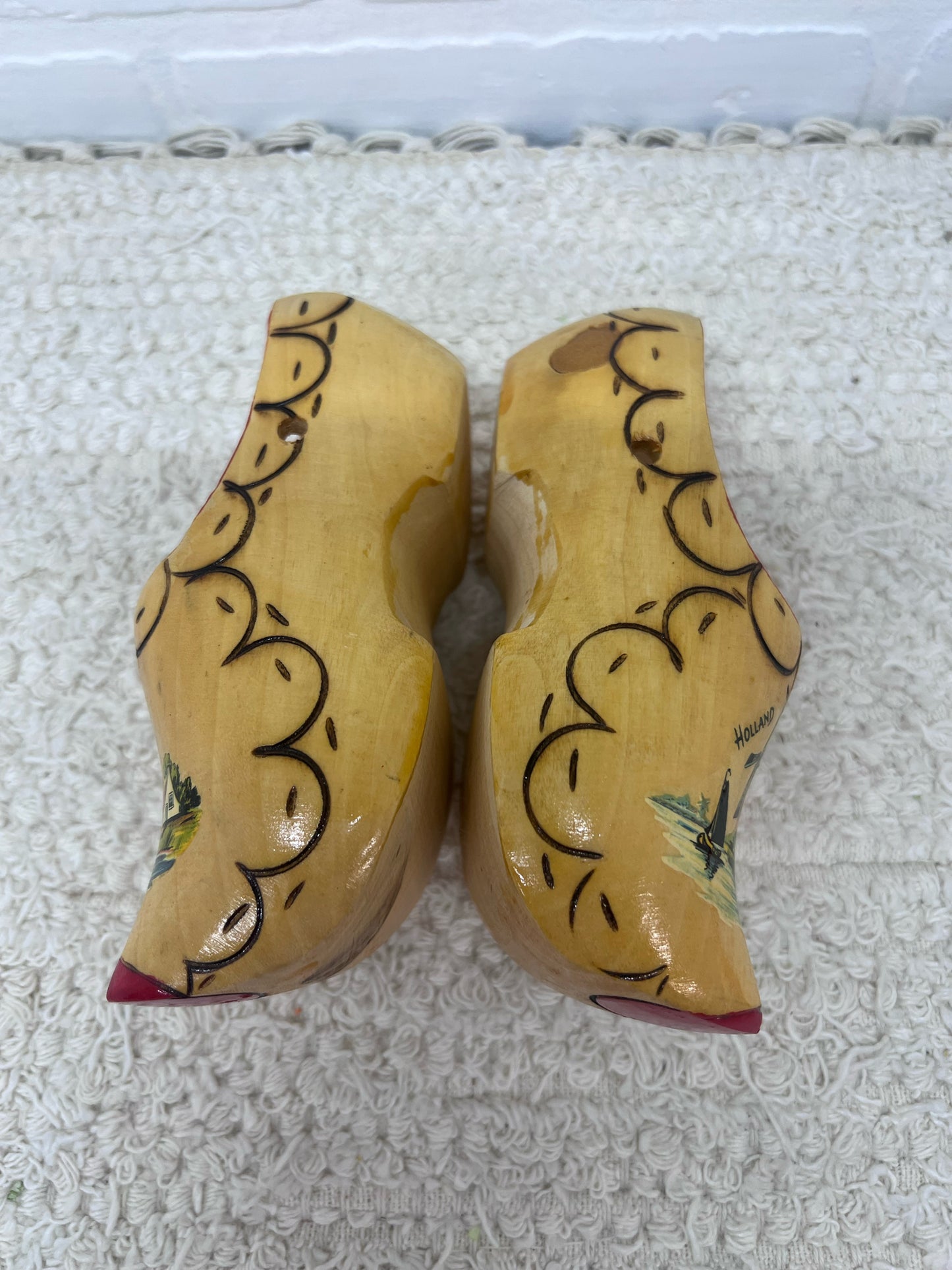 Vintage Dutch Shoes - Hand Painted Holland Souvenir