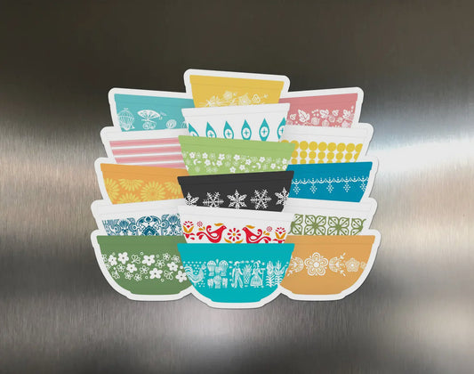 Pyrex Bowl Inspired Vinyl Magnet