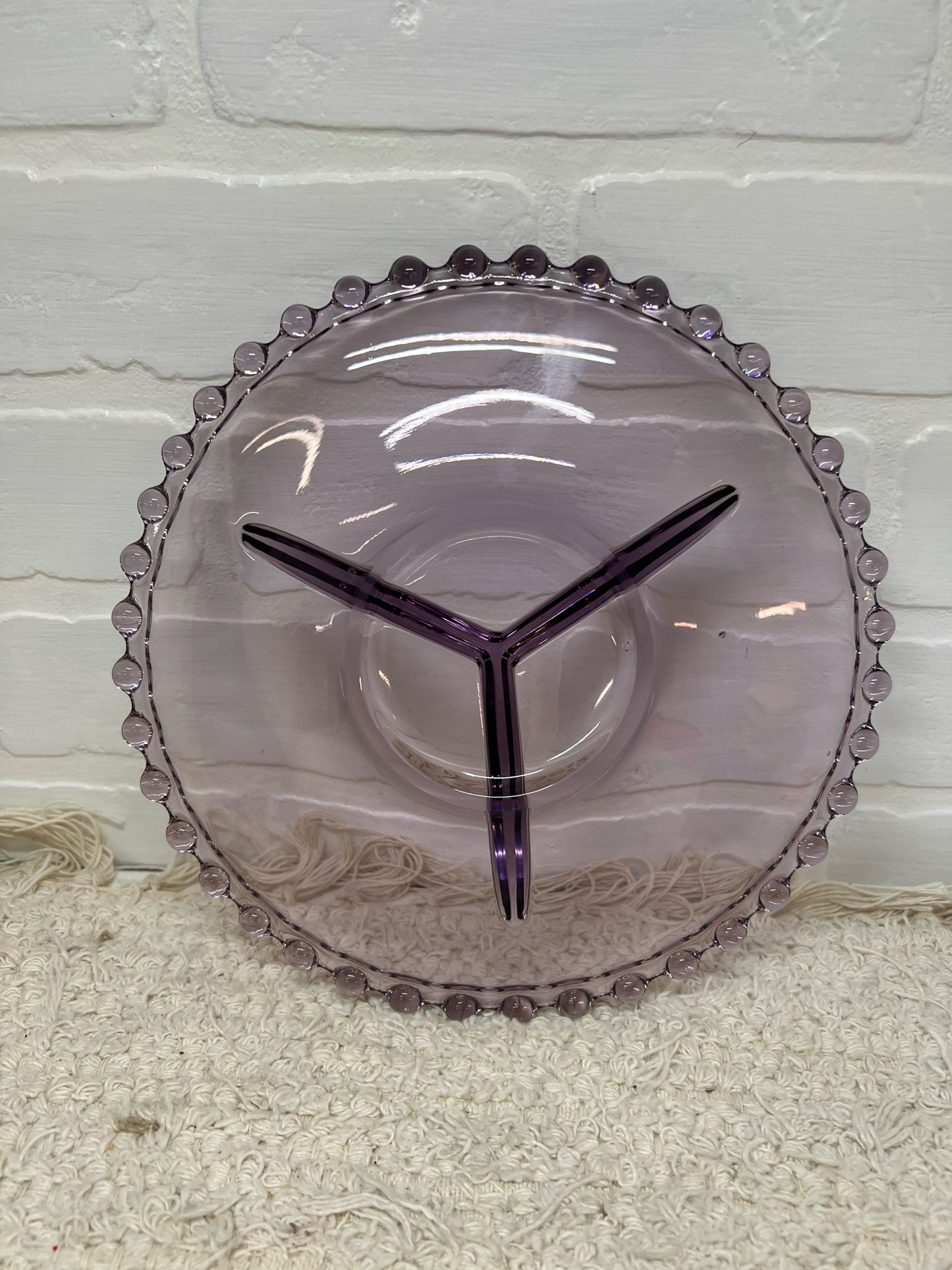 Imperial Glass Amethyst Divided Candlewick Relish Tray