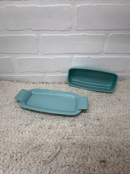 Light Blue vintage melmac butter dish