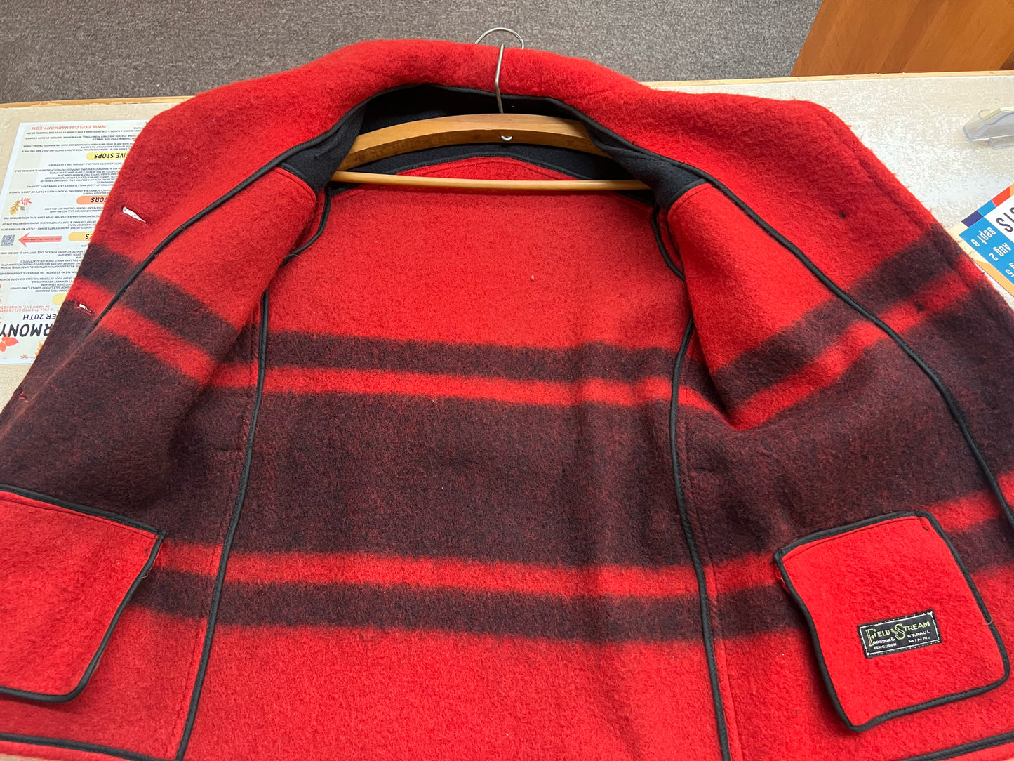 Field & Stream Red & Black Vintage Wool Coat