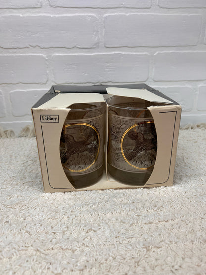 Libbey Glass Set New in Box - Game Birds 14oz Tumblers