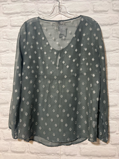 Size S Semi-Sheer Gray & Silver Blouse
