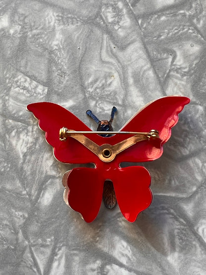 Vintage Enameled Butterfly Pin