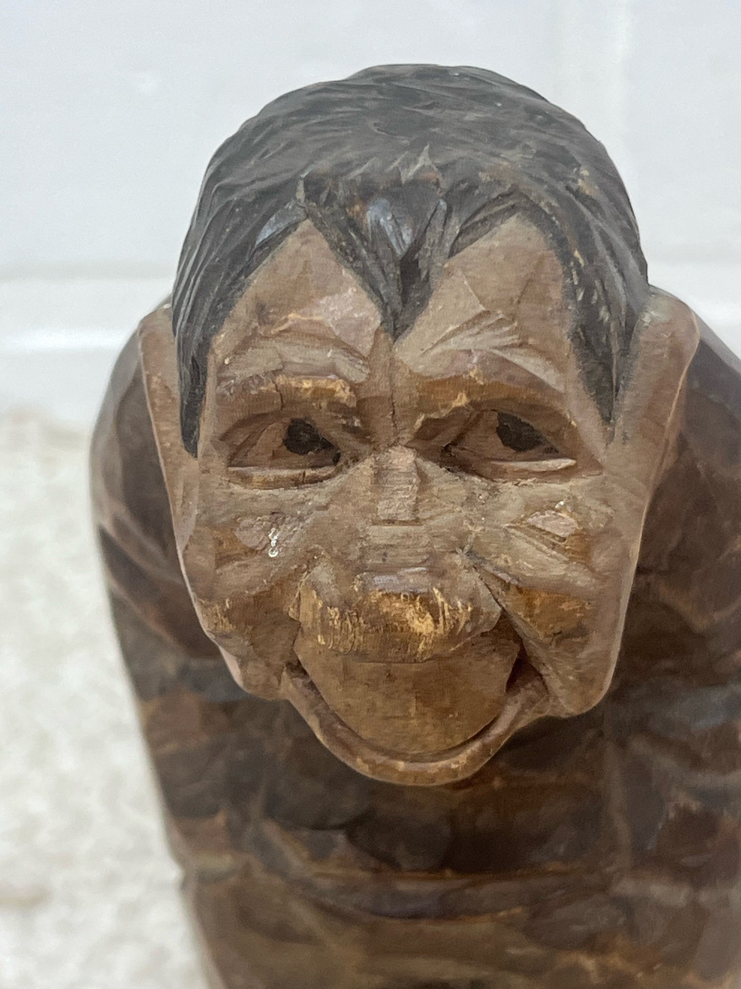 Vintage Hand Carved Wooden Troll Signed DAM - 6" Scandinavian Folk ARt