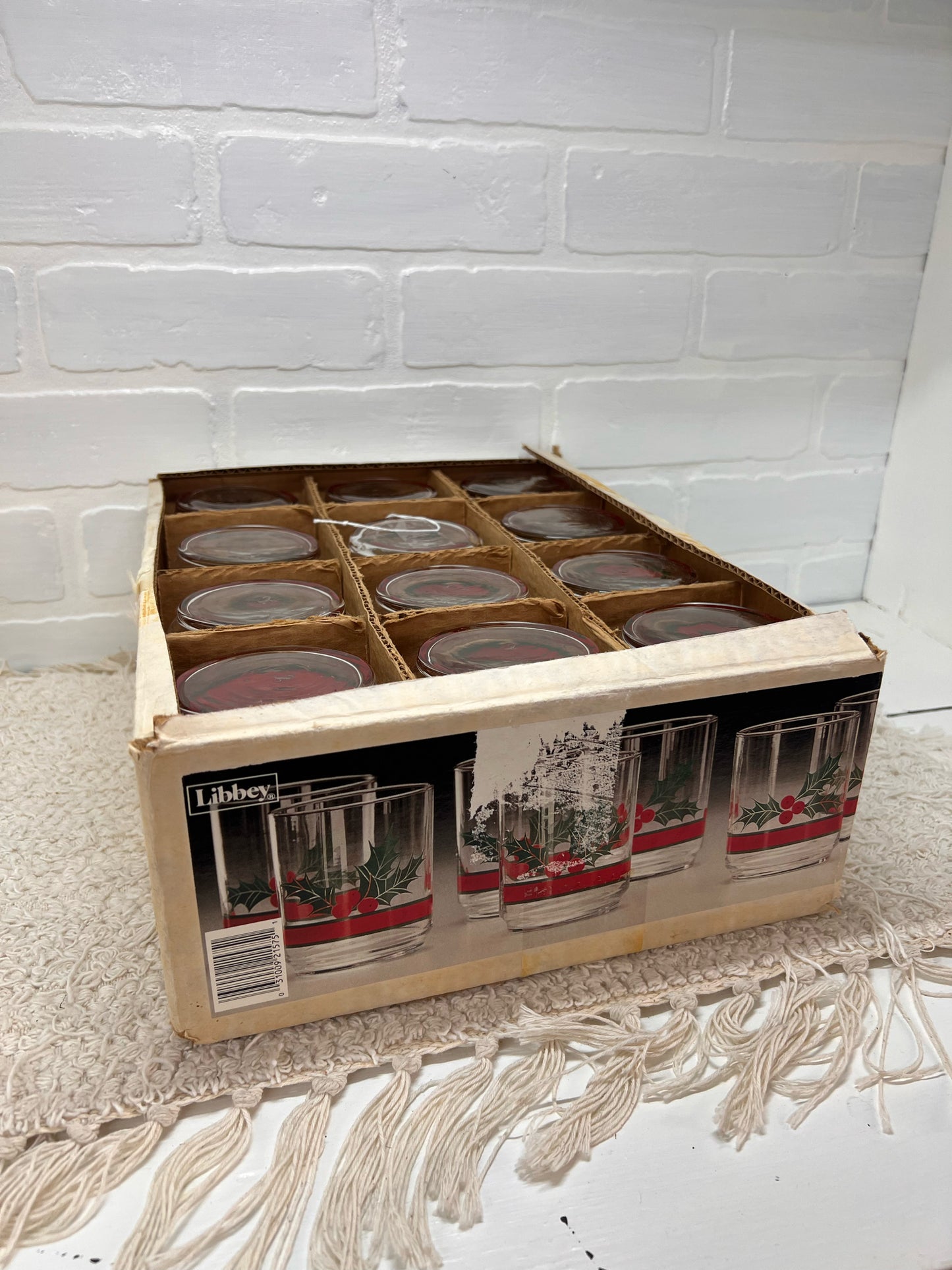 Libbey Holly Tumbler Vintage Glass Set - 12 Glasses