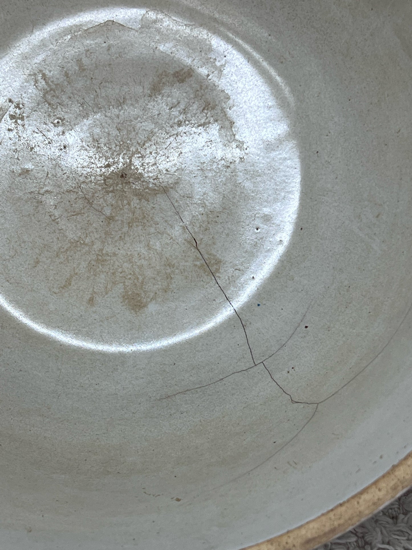 Vintage Stoneware Mixing Bowl - Unmarked & As Is