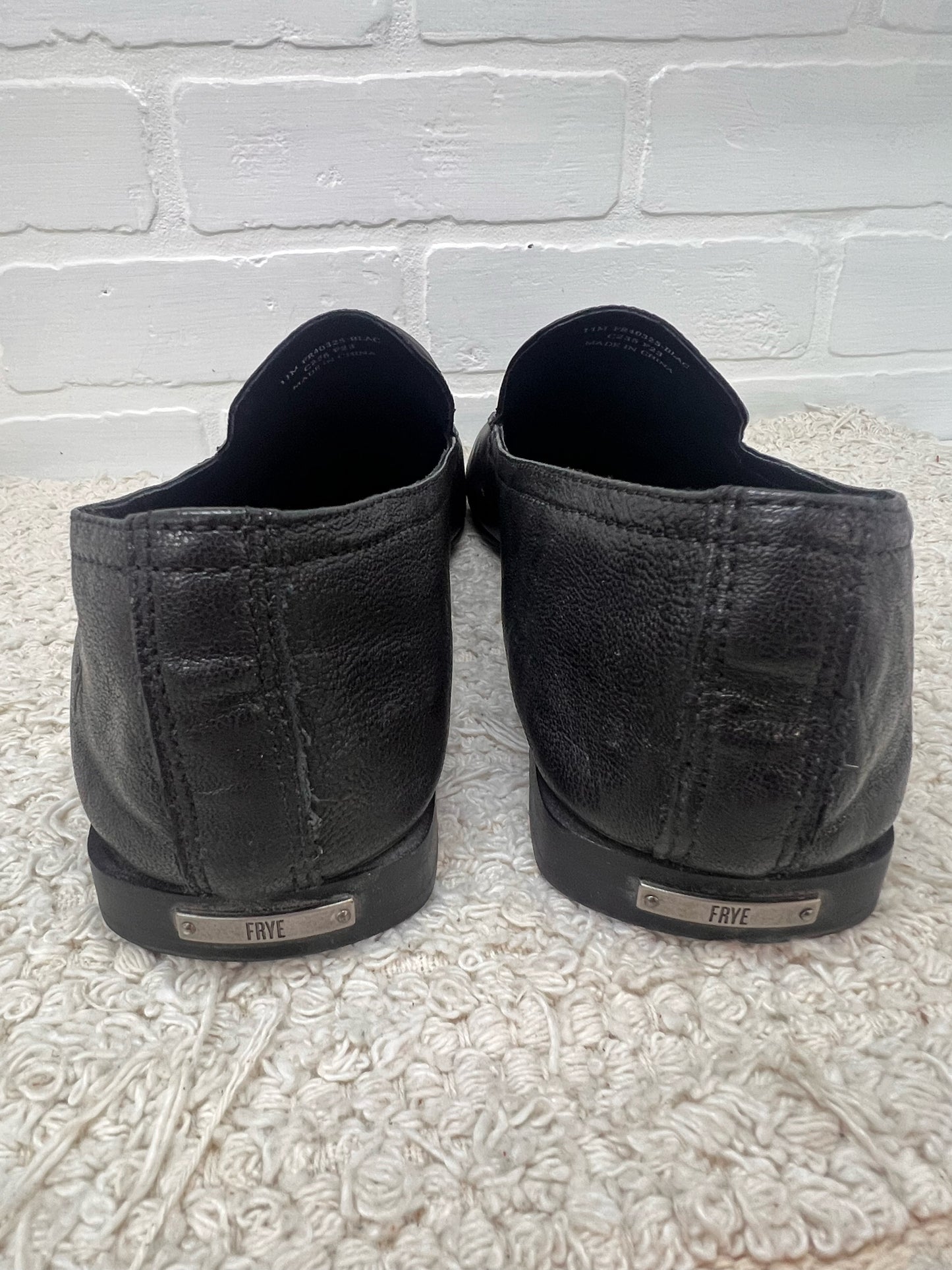 Shoe Size 11 Frye Claire Venetian Flat Loafer Shoes Black Leather