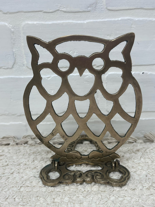 Vintage Brass Owl Folding Book End
