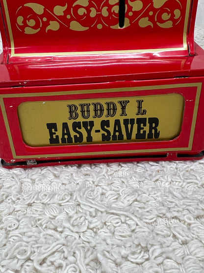 Red Metal. Buddy L Easy-Saver 1970's Cash Register Shaped Coin Bank