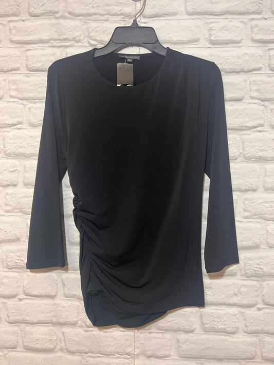 Size M Adrianna Papell Black Ruched Top