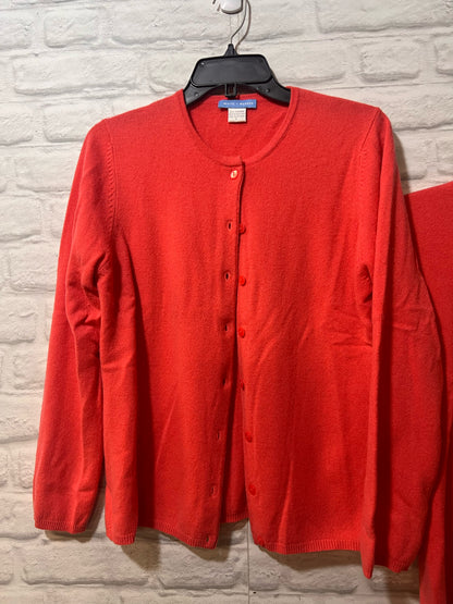 Size L White + Warren Peach Cashmere Sweater Set (2 Piece)