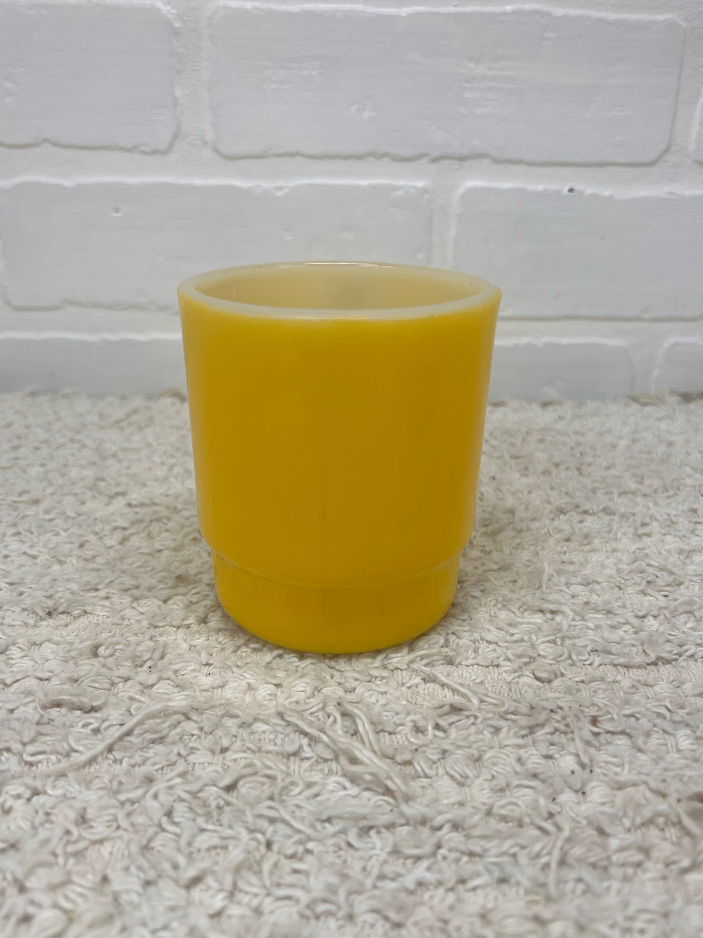 Anchor Hocking Milk Glass Fired on Color Yellow Mug