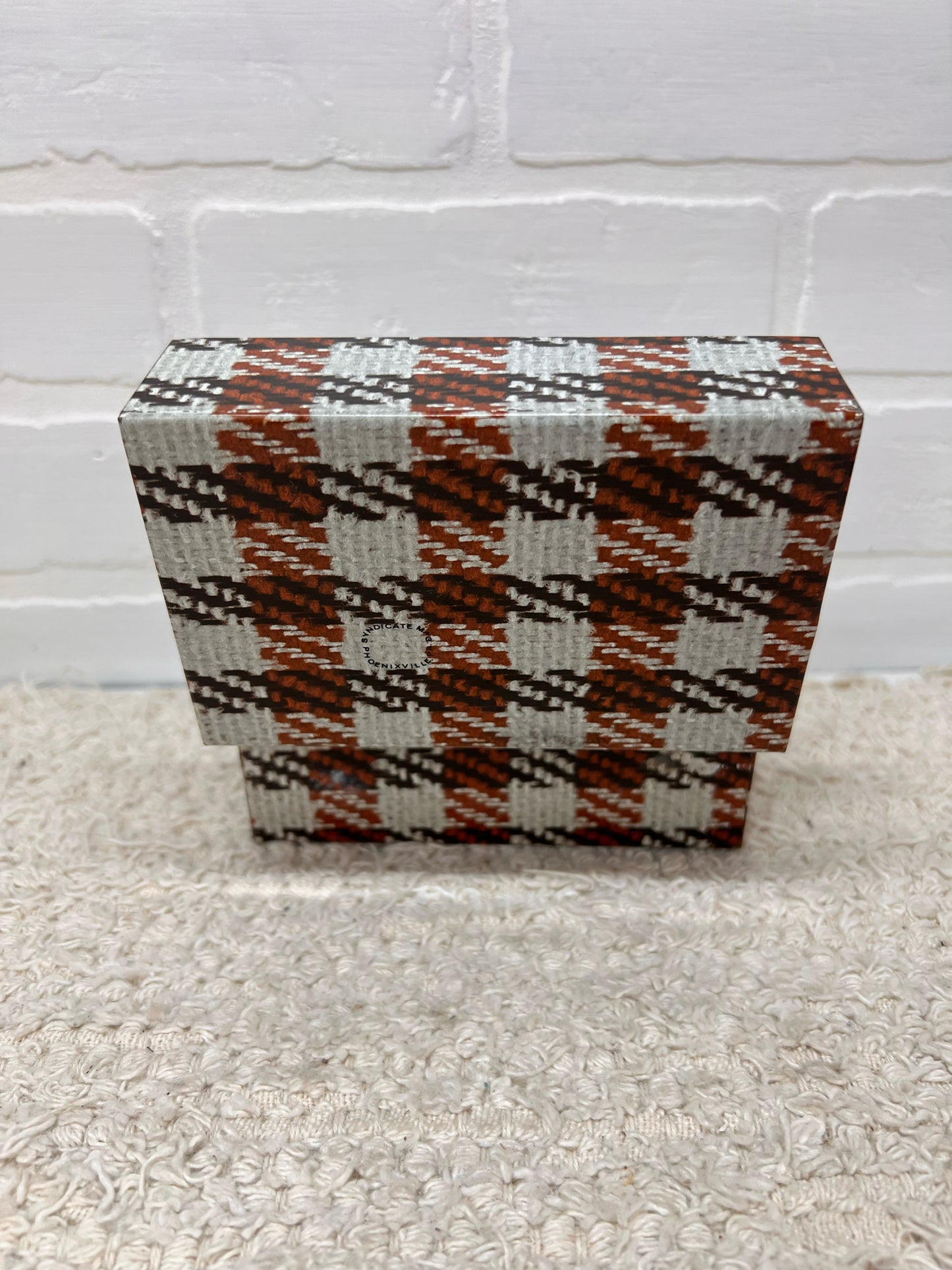Syndicate Mfg. Co. Recipe Box - Brown Plaid - Circa 1980's