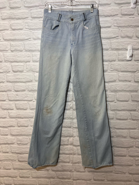 French Star Size 31 Waist Light Wash Long Inseam Wide Leg jeans