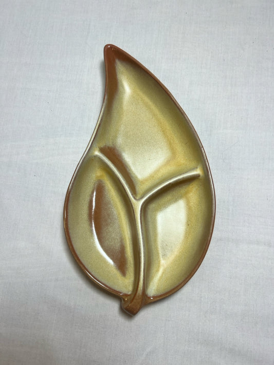 Frankoma Pottery Divided Leaf Dish