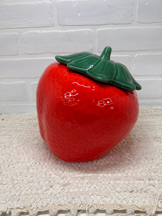 Marcia of California Red Strawberry Ceramiuc Cookie Jar