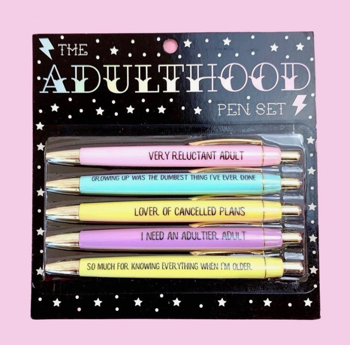 Fun Club Pen Set – Set of 5 Funny Ballpoint Pens - Multiple Styles to Choose From!