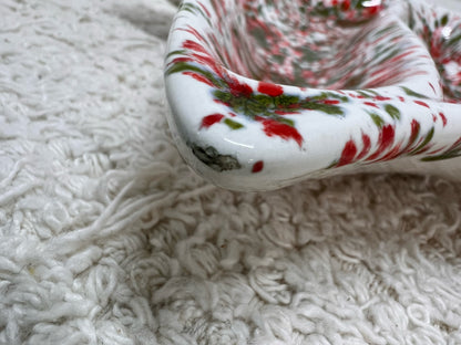 Vintage Ceramic Spatterware Christmas Tree Cookie Tray