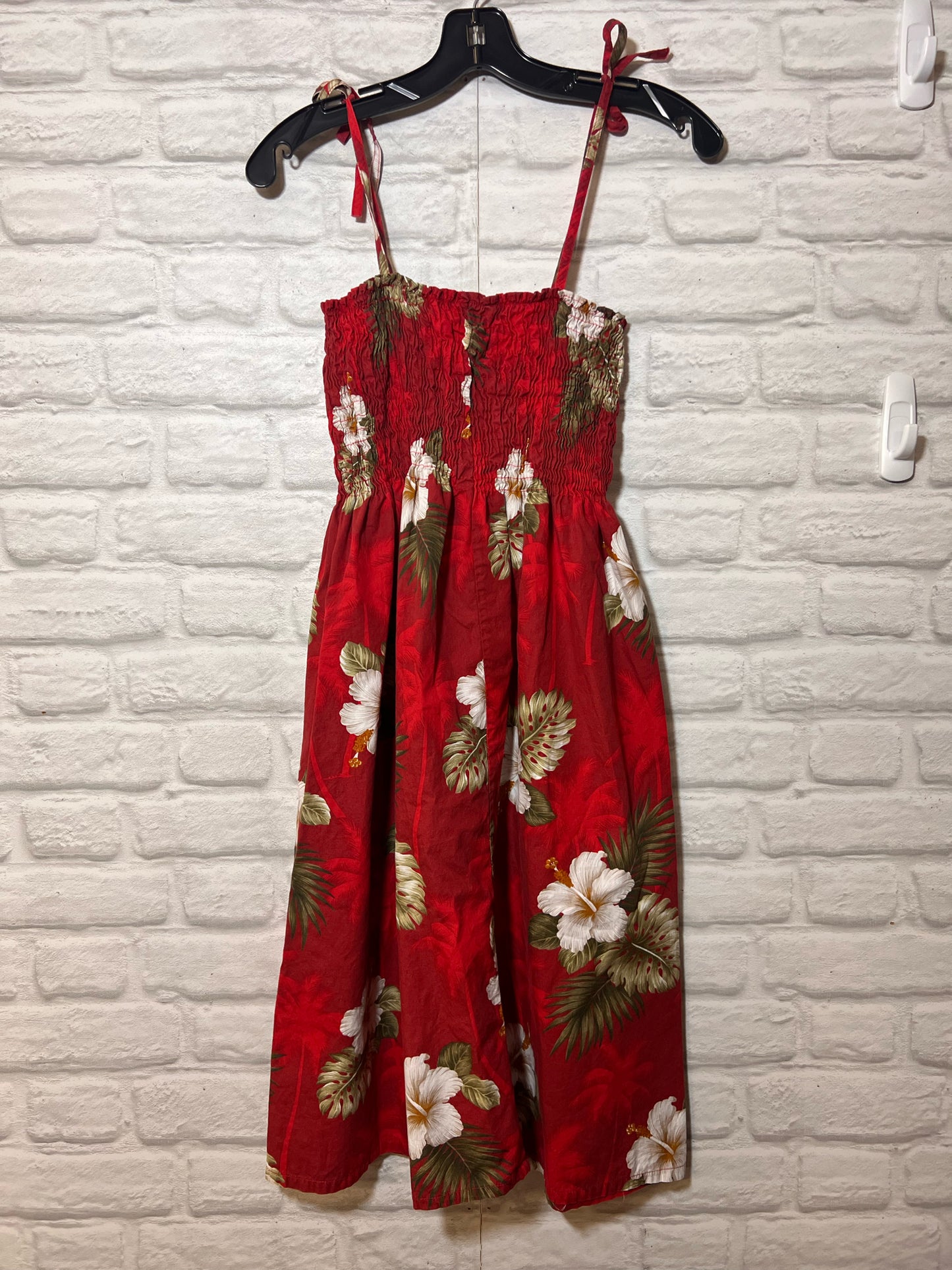 Pacific Legend Vintage Sun Dress Red Hawaii Print