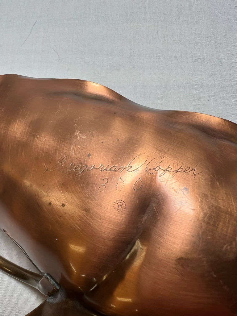 Gregorian Copper vintage copper leaf dish