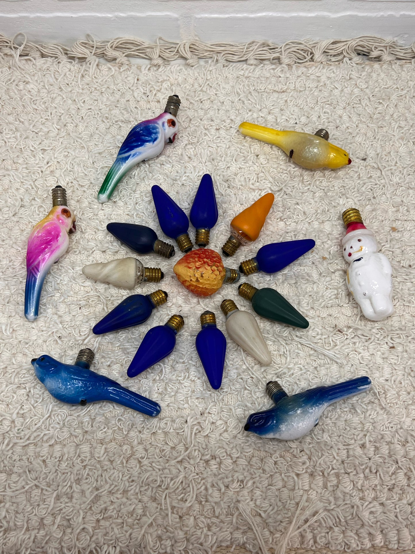 Lot of 18 1940's Christmas Bulbs including 7 Figural Bulbs