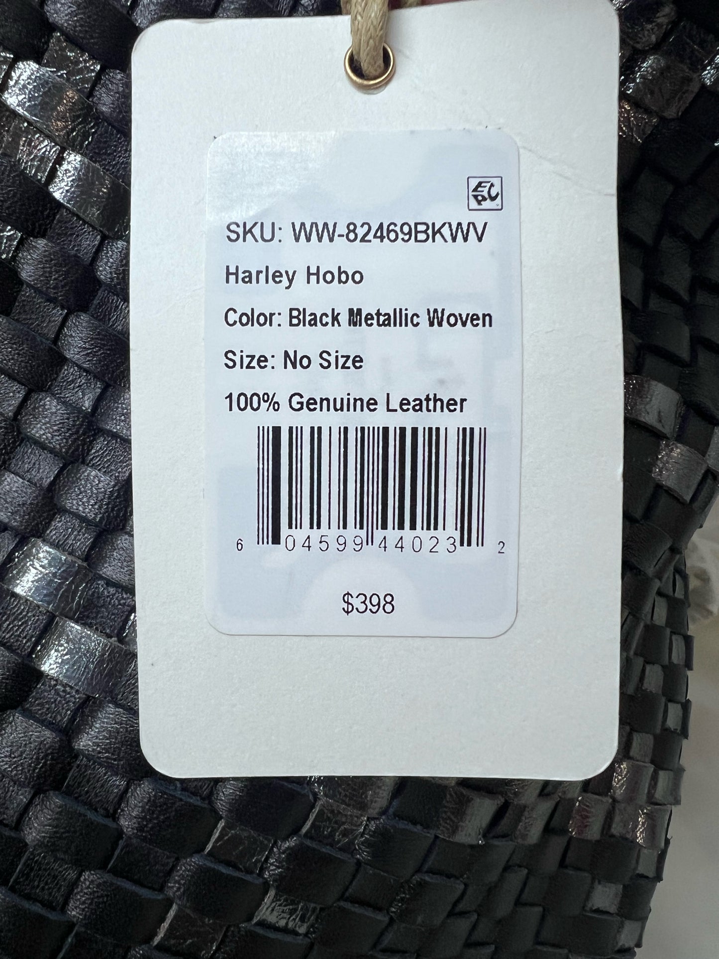 NWT Hobo Harley Hobo Bag in Black & Metallic Woven Leather