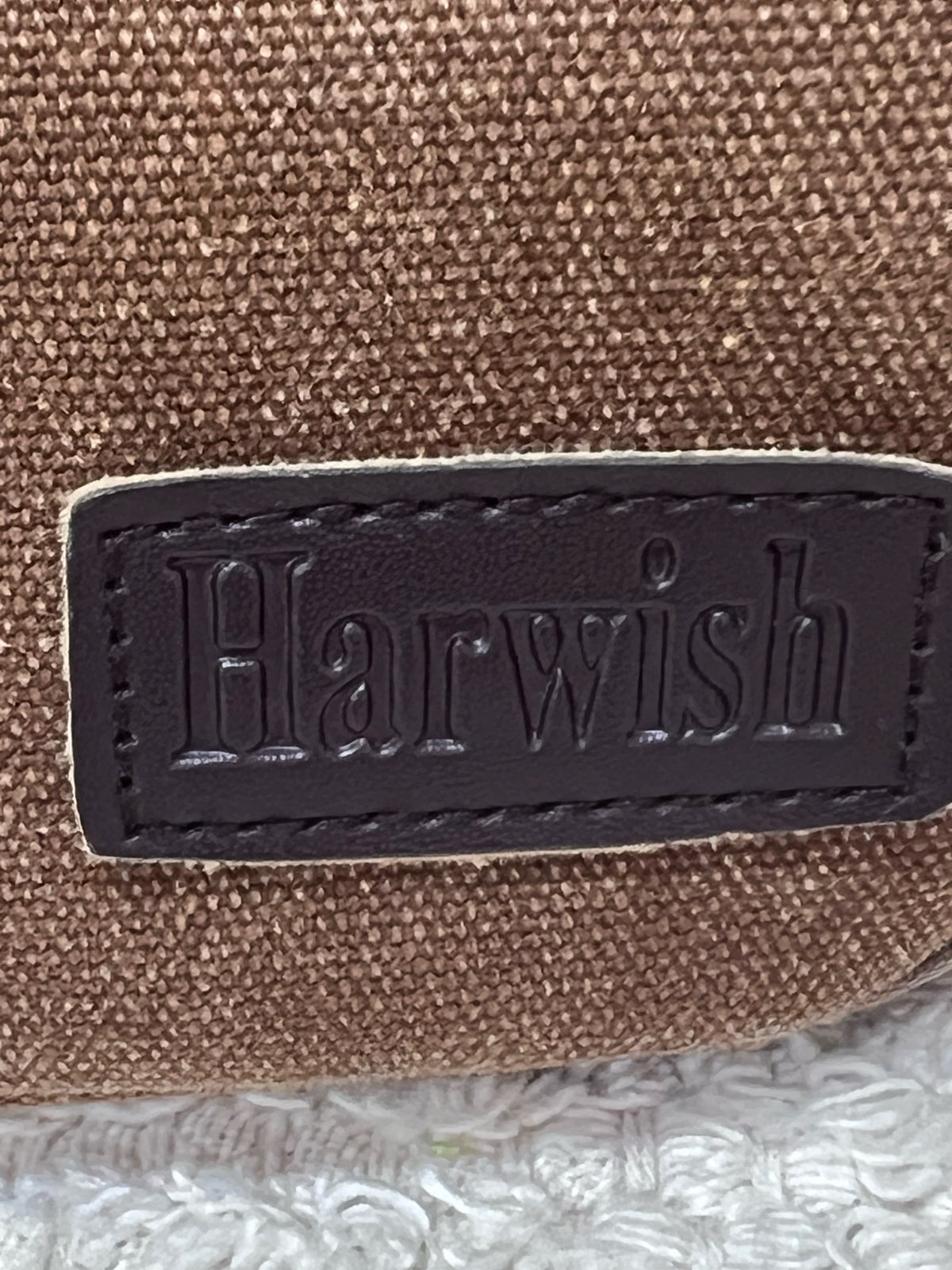 Harwish  Brown Canvas Square Crossbody Bag