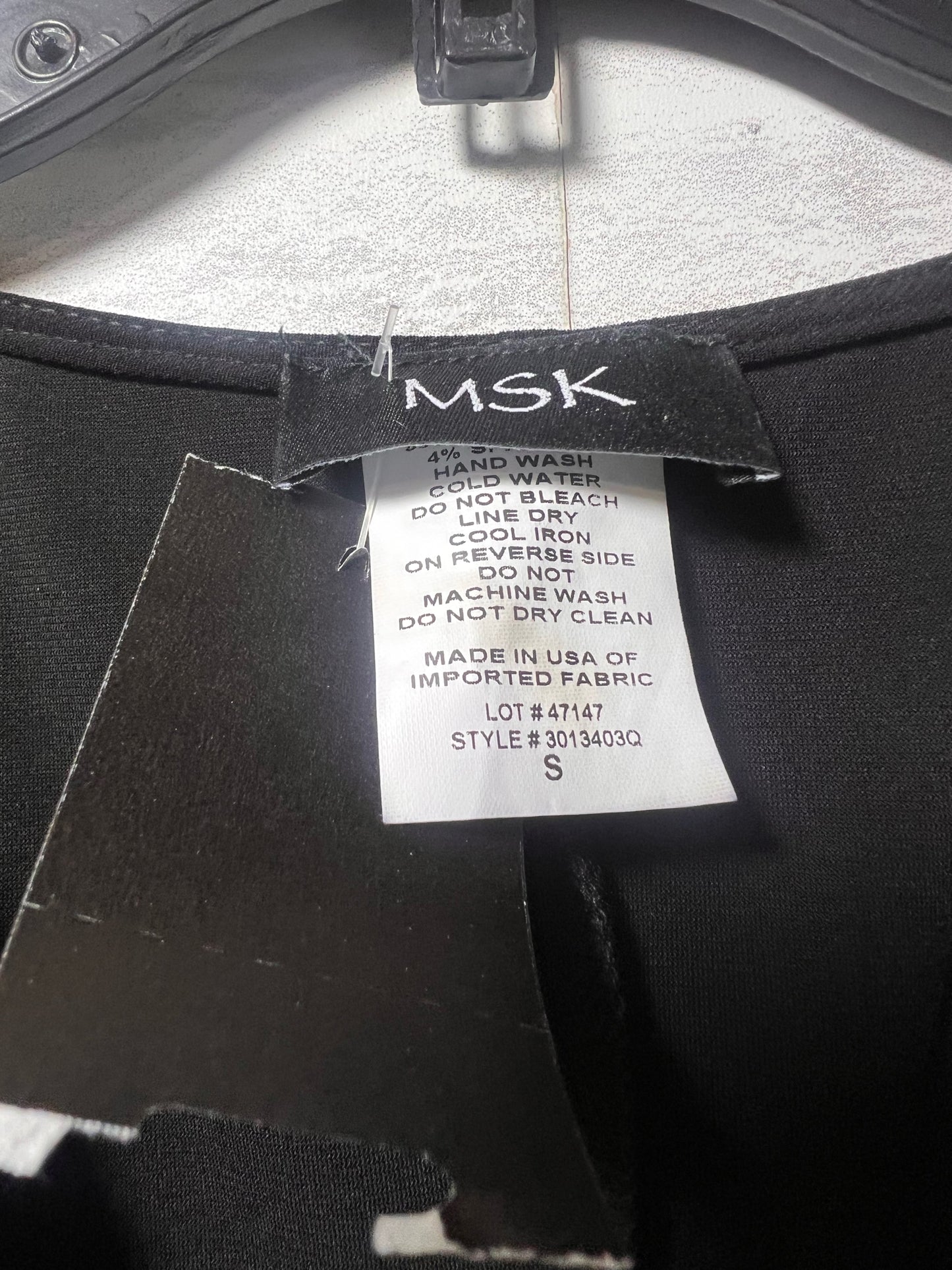 Size S MSK Black Maxi Dress w/ Silver Beaded Sleeves