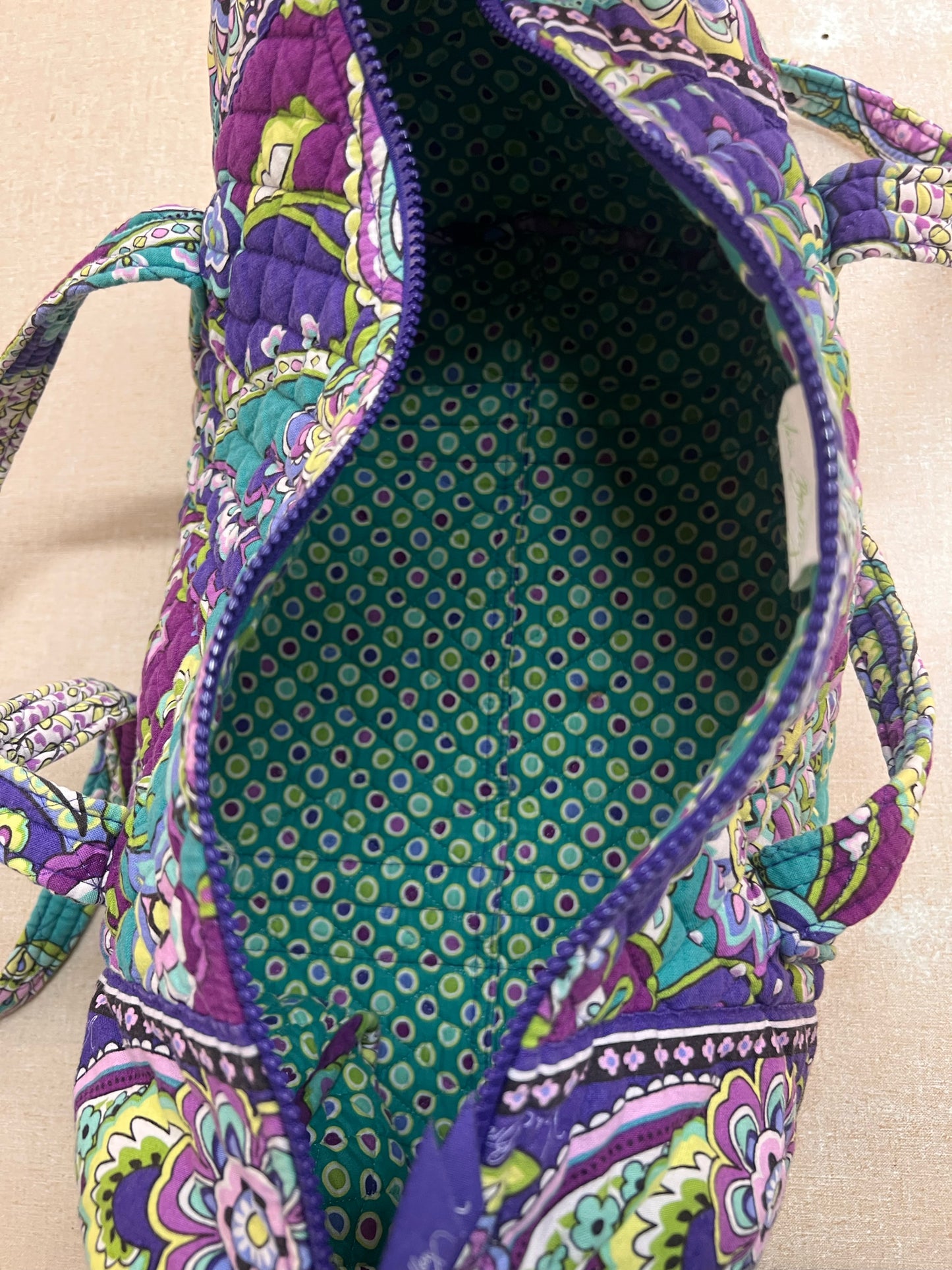 Vera Bradley Heather Purple Paisley Quilted Duffle