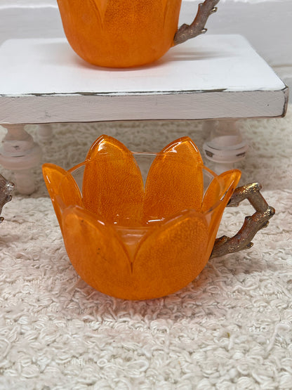 Antique 1906 Westmoreland Orange Peel Punch Cup Set (6)