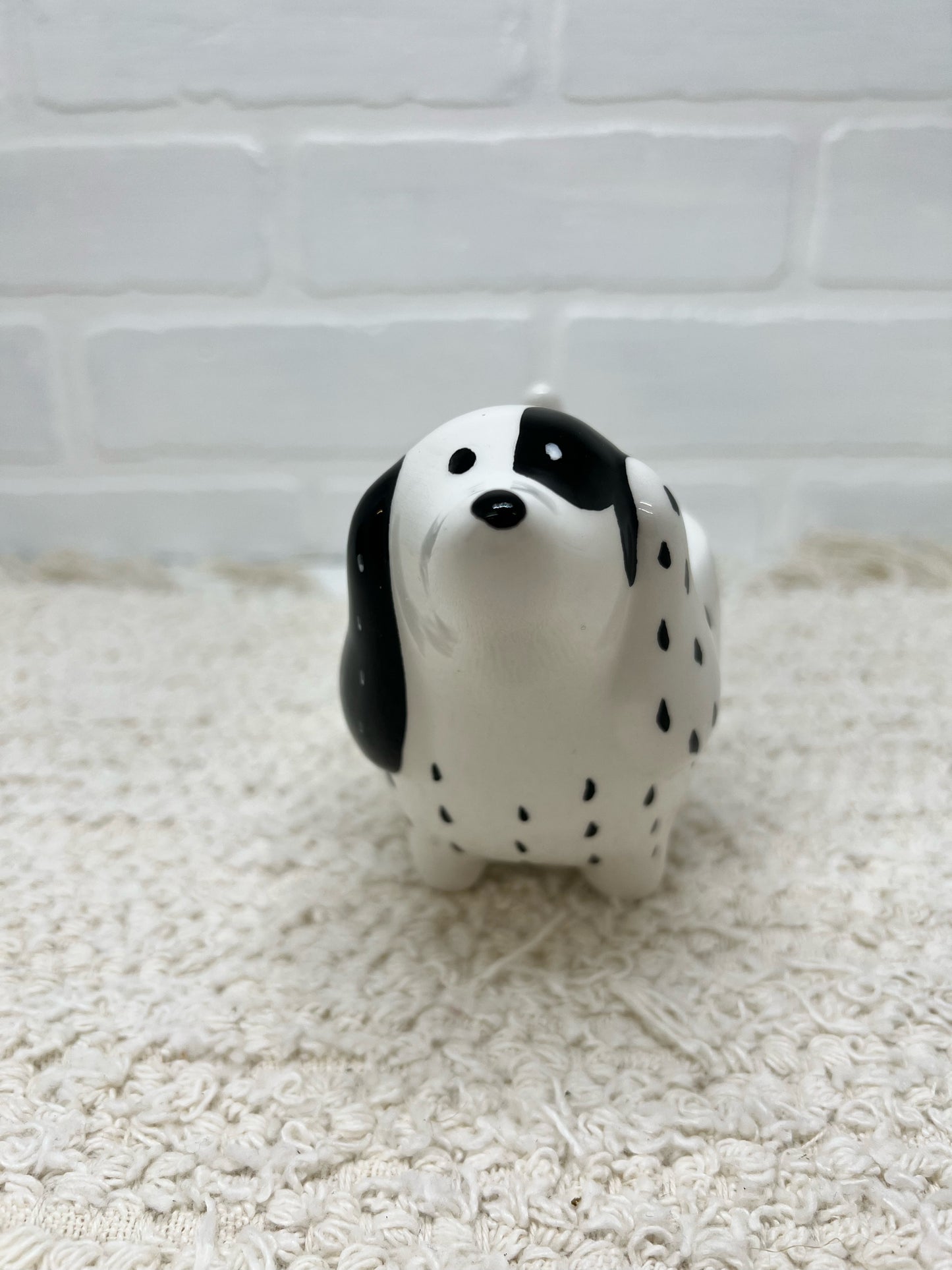 Black & white dog planter